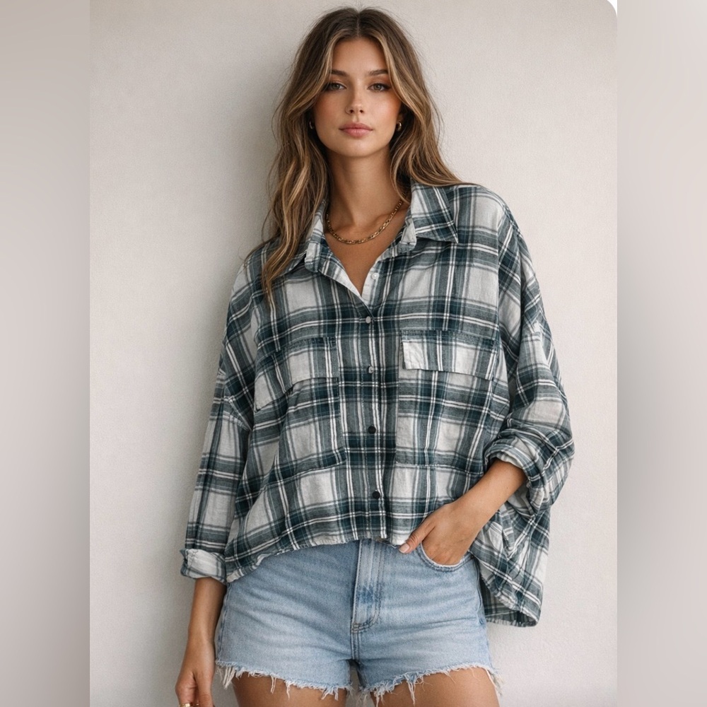 Abercrombie & Fitch boxy plaid button down